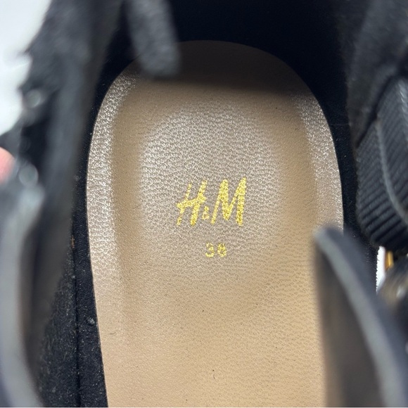 H&M Black Peep Toe Ankle Boots Size 7 - Picture 9 of 15